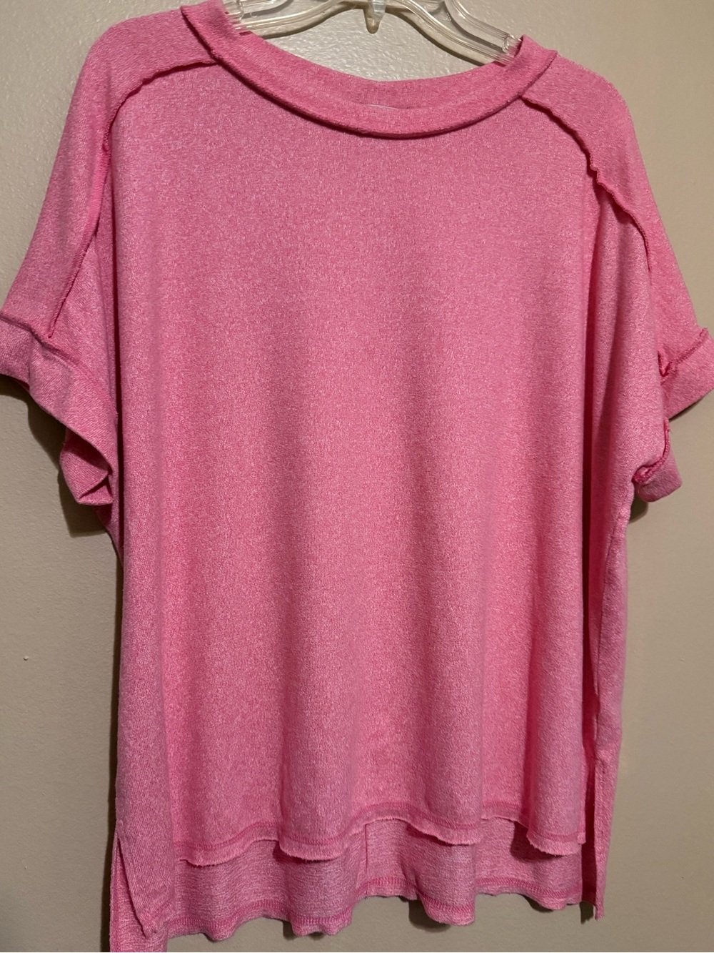 Zenana Outfitters Bubblegum Pink Short Sleeve Relaxed Top